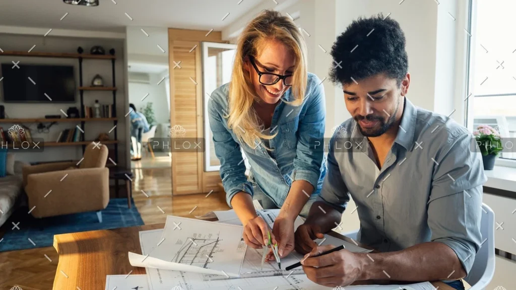Furniture Design & Contemporary Art architect colleagues working in office hmyr4kd 1590x894